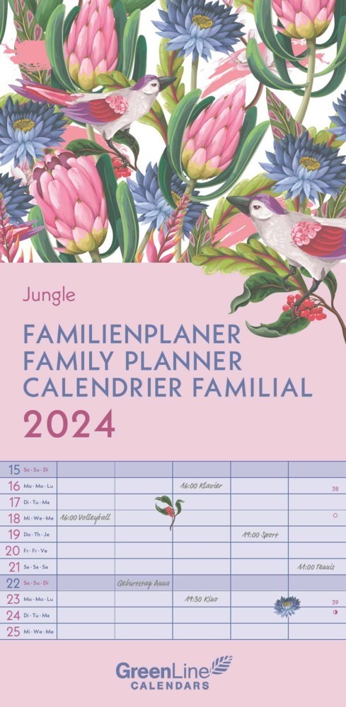 Cover: 4002725981455 | GreenLine Jungle 2024 Familienplaner - Wandkalender -...