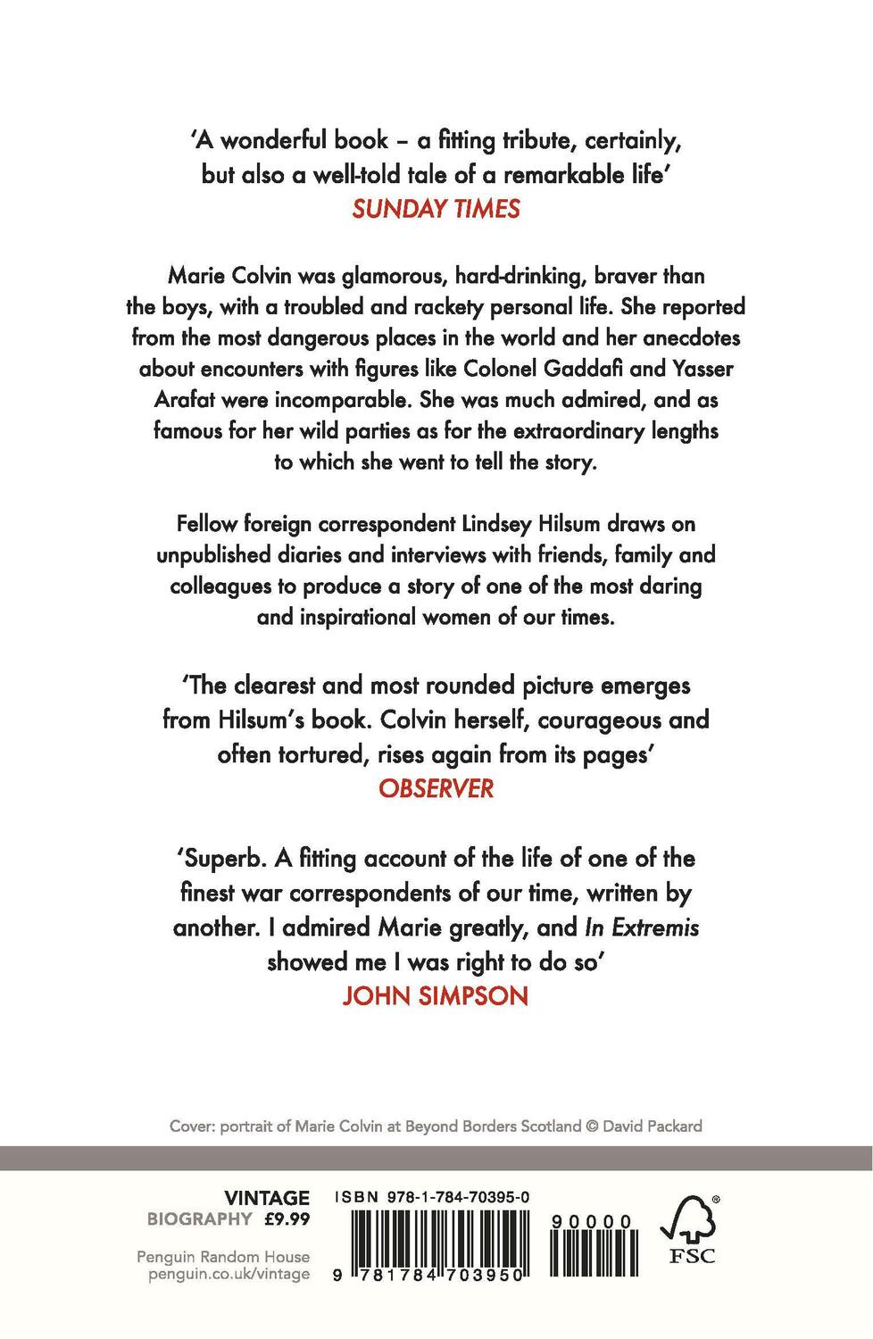 Rückseite: 9781784703950 | In Extremis | The Life of War Correspondent Marie Colvin | Hilsum