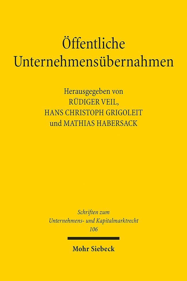 Cover: 9783161615535 | Öffentliche Unternehmensübernahmen | Rüdiger Veil (u. a.) | Buch