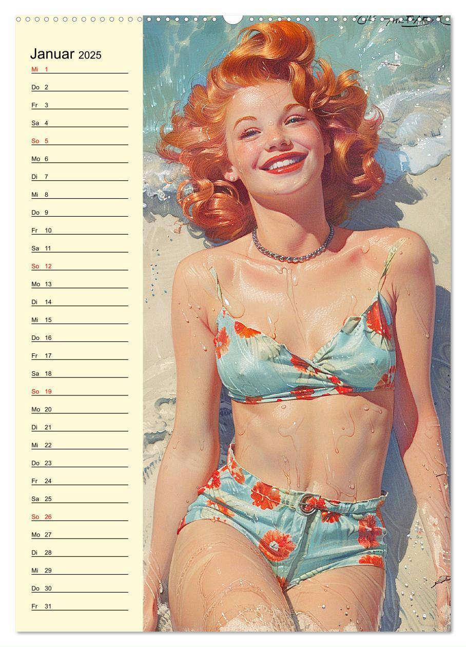 Bild: 9783457126813 | Pin-up-Girls. Sexappeal am Strand (Wandkalender 2025 DIN A2 hoch),...