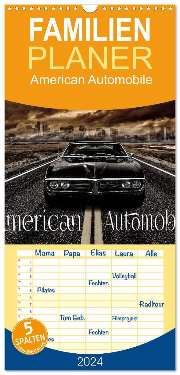Cover: 9783383094286 | Familienplaner 2024 - American Automobile mit 5 Spalten...