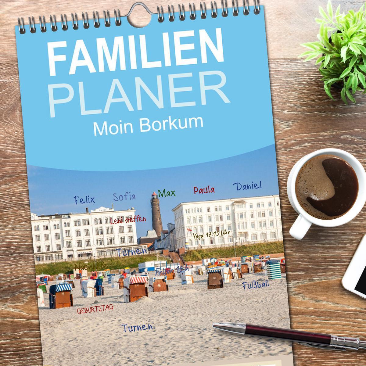 Bild: 9783457102695 | Familienplaner 2025 - Moin Borkum mit 5 Spalten (Wandkalender, 21 x...