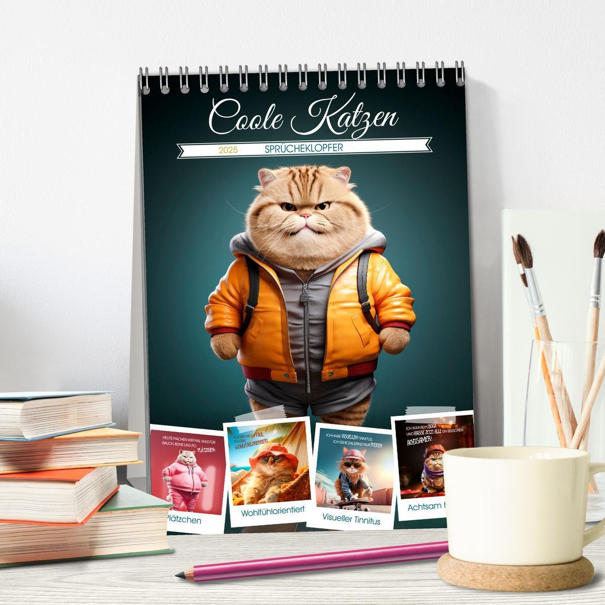 Bild: 9783383771507 | COOLE KATZEN Sprücheklopfer (Tischkalender 2025 DIN A5 hoch),...