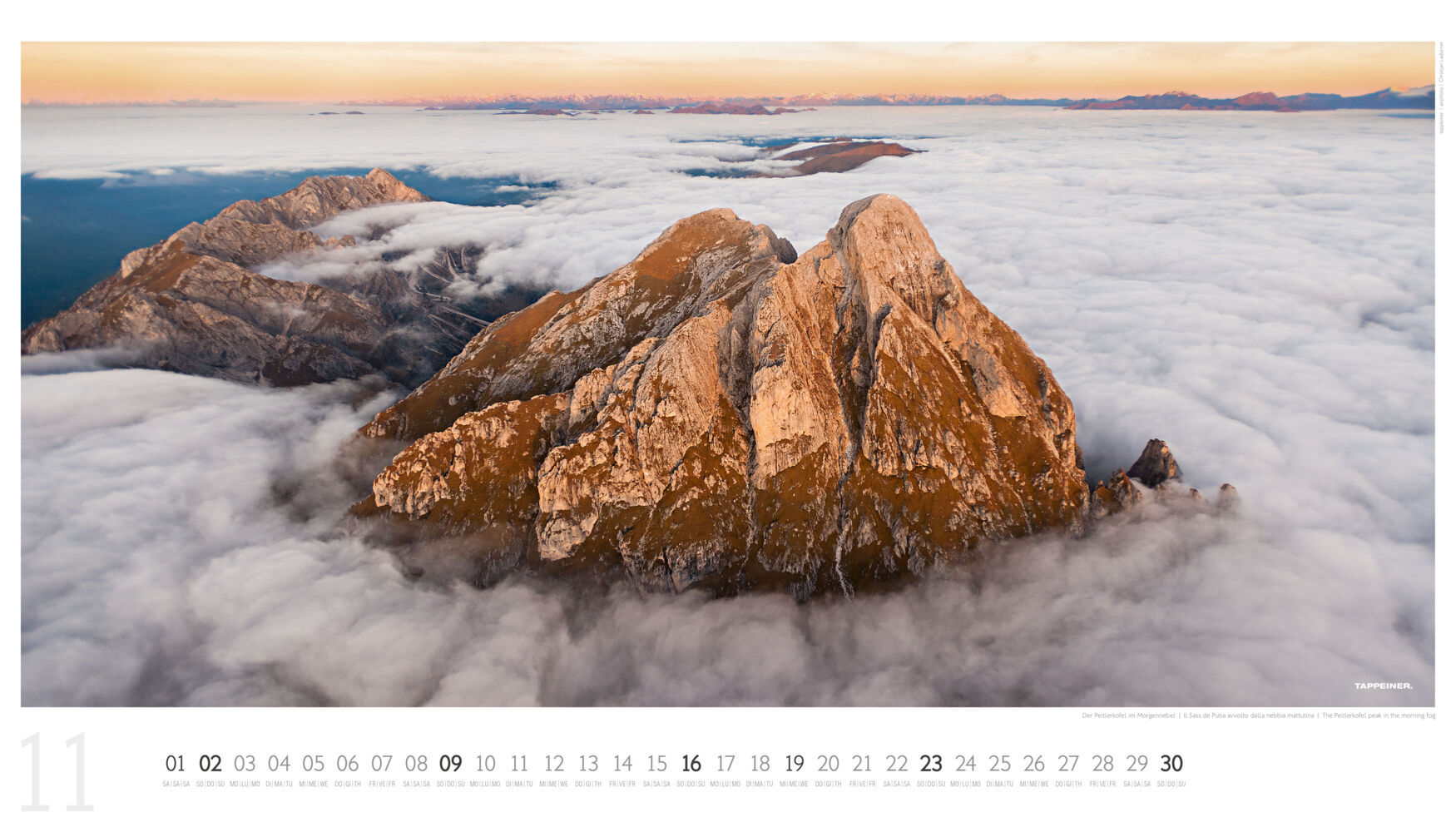 Bild: 9791280864154 | Luftbildkalender Dolomiten 2025 | Athesia-Tappeiner Verlag | Kalender