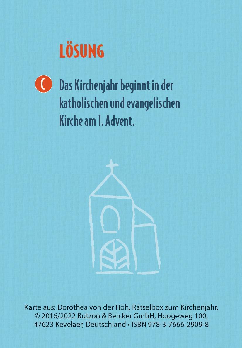 Bild: 9783766629098 | Rätselbox vom Kirchenjahr | Dorothea von der Höh | Stück | 48 S.