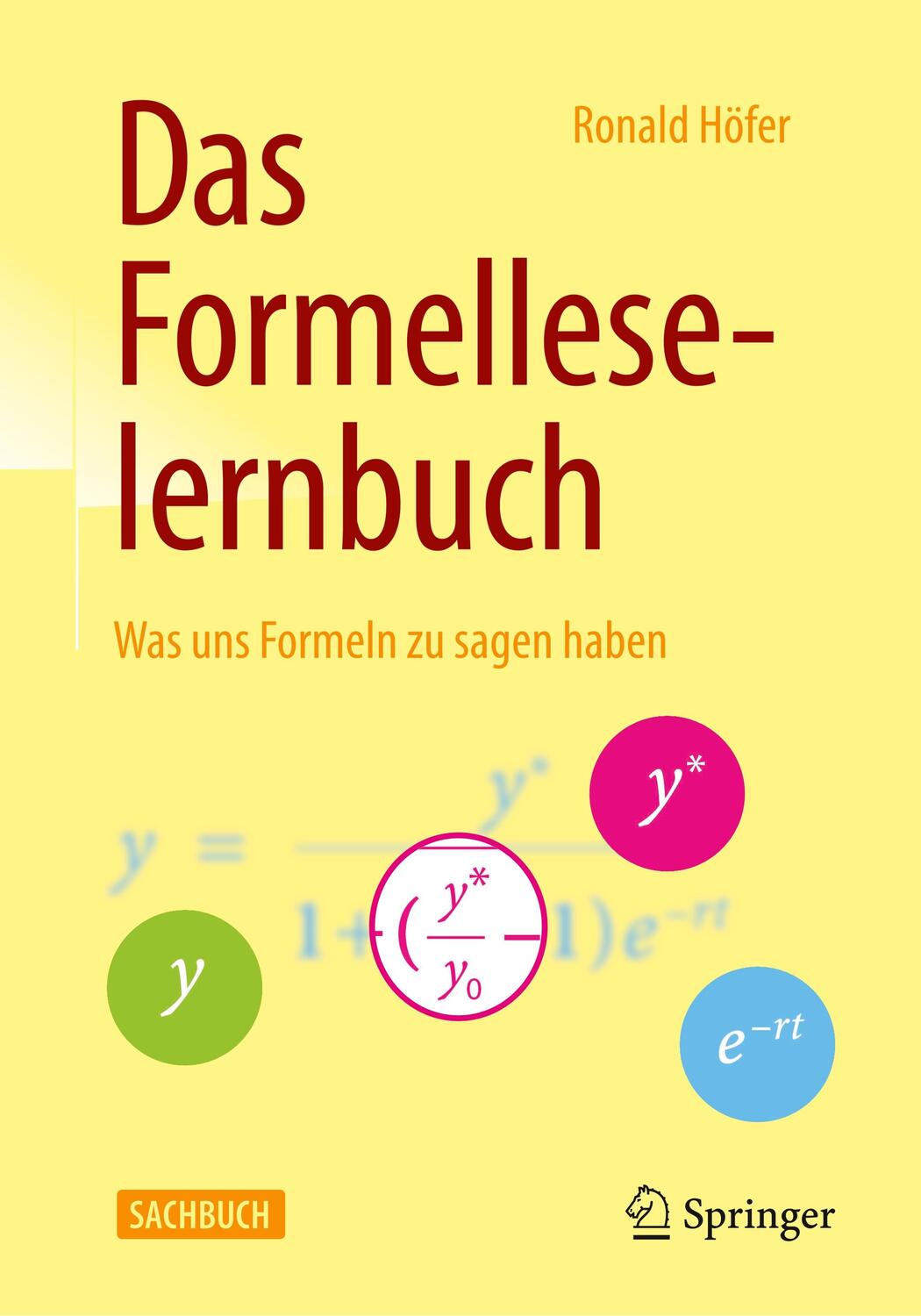 Cover: 9783658271381 | Das Formelleselernbuch | Was uns Formeln zu sagen haben | Ronald Höfer