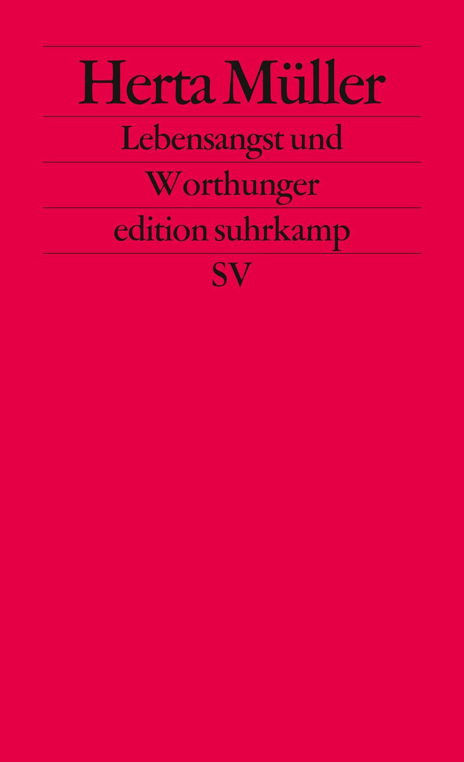 Cover: 9783518126202 | Lebensangst und Worthunger | Herta Müller | Taschenbuch | Deutsch