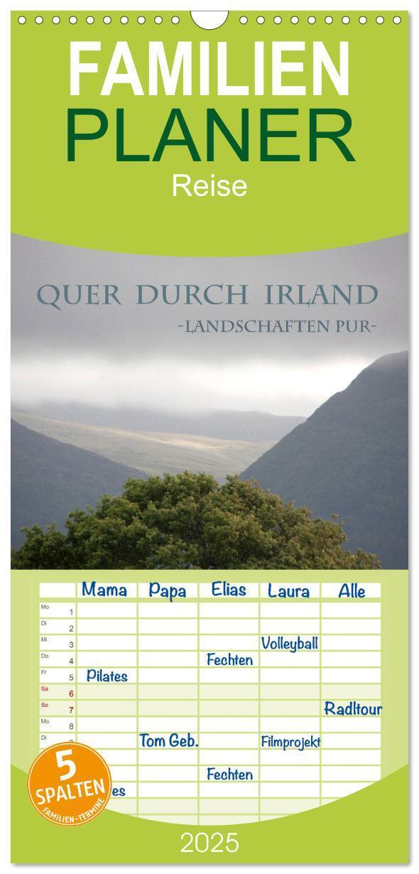 Cover: 9783457105672 | Familienplaner 2025 - Quer durch Irland - Landschaften pur mit 5...