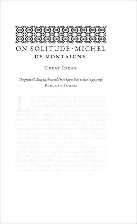 Cover: 9780141043852 | On Solitude | Michel de Montaigne | Taschenbuch | Penguin Great Ideas