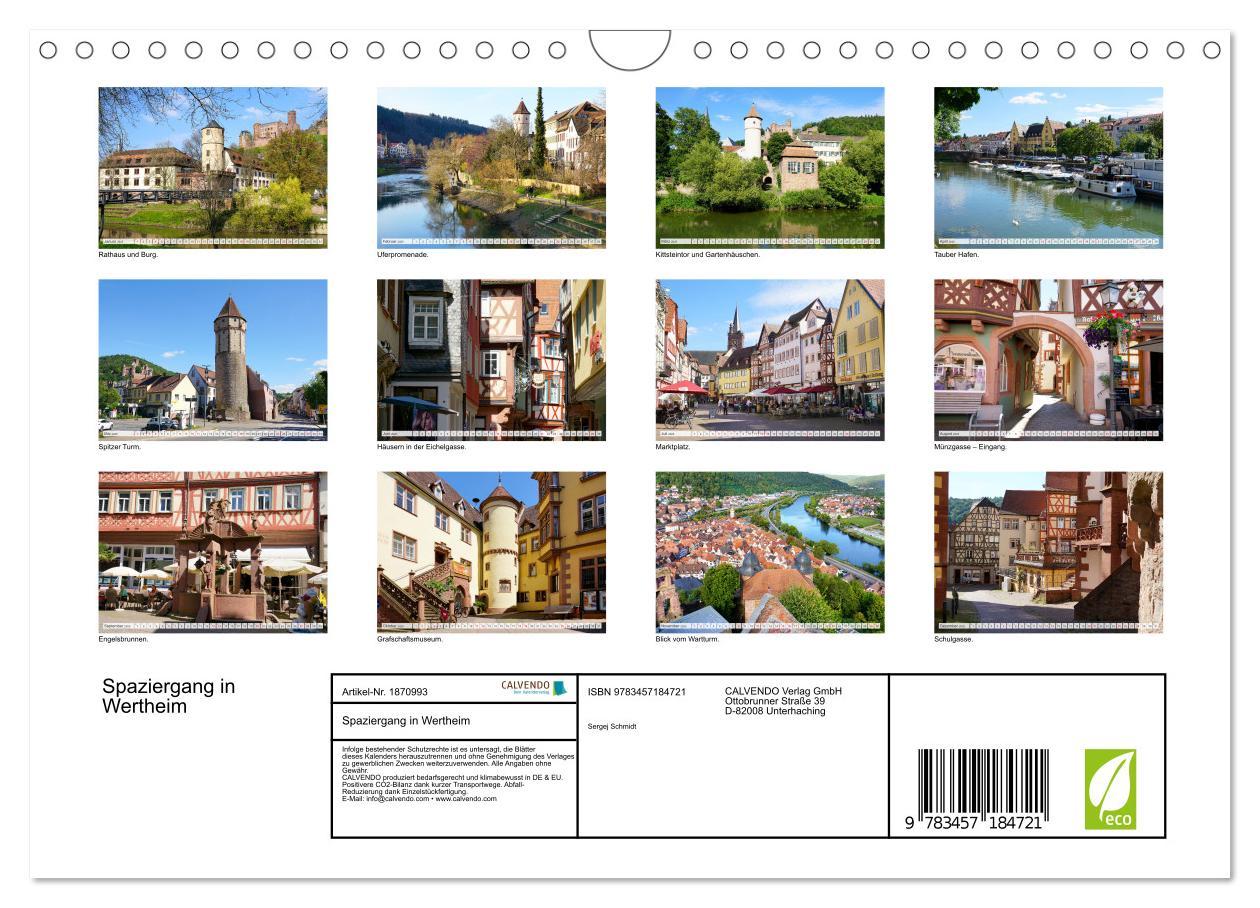 Bild: 9783457184721 | Spaziergang in Wertheim (Wandkalender 2025 DIN A4 quer), CALVENDO...