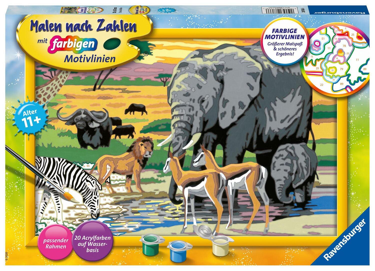 Cover: 4005556287666 | Ravensburger Malen nach Zahlen 28766 - Tiere in Afrika - Kinder ab...