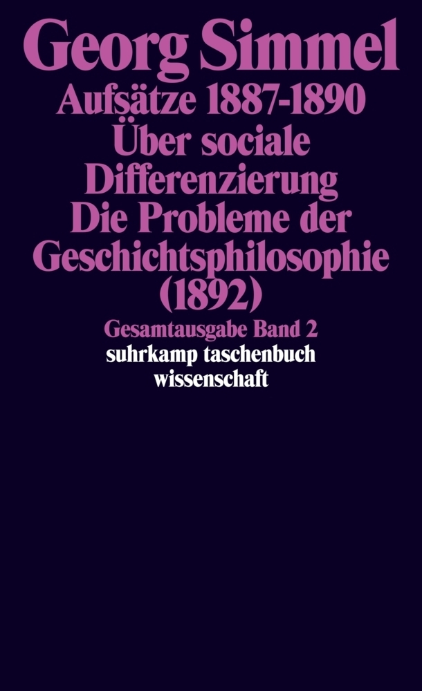 Cover: 9783518284025 | Aufsätze. Über sociale Differenzierung. Die Probleme der...