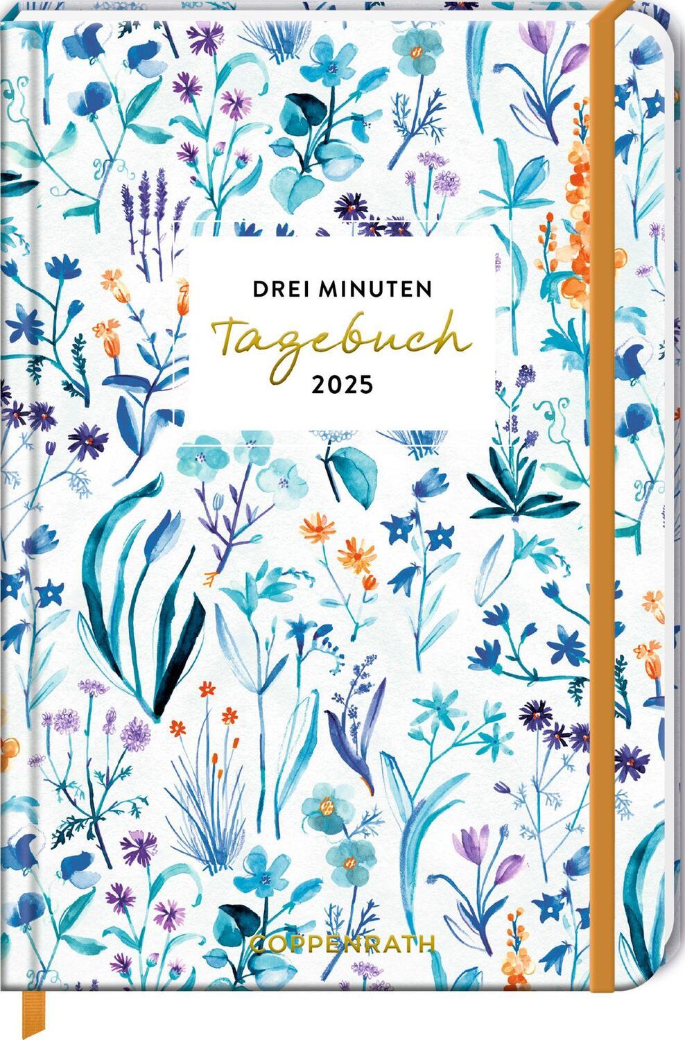 Cover: 4050003955308 | Großer Wochenkalender - 3 Minuten Tagebuch 2025/Blumen weiß | Kalender