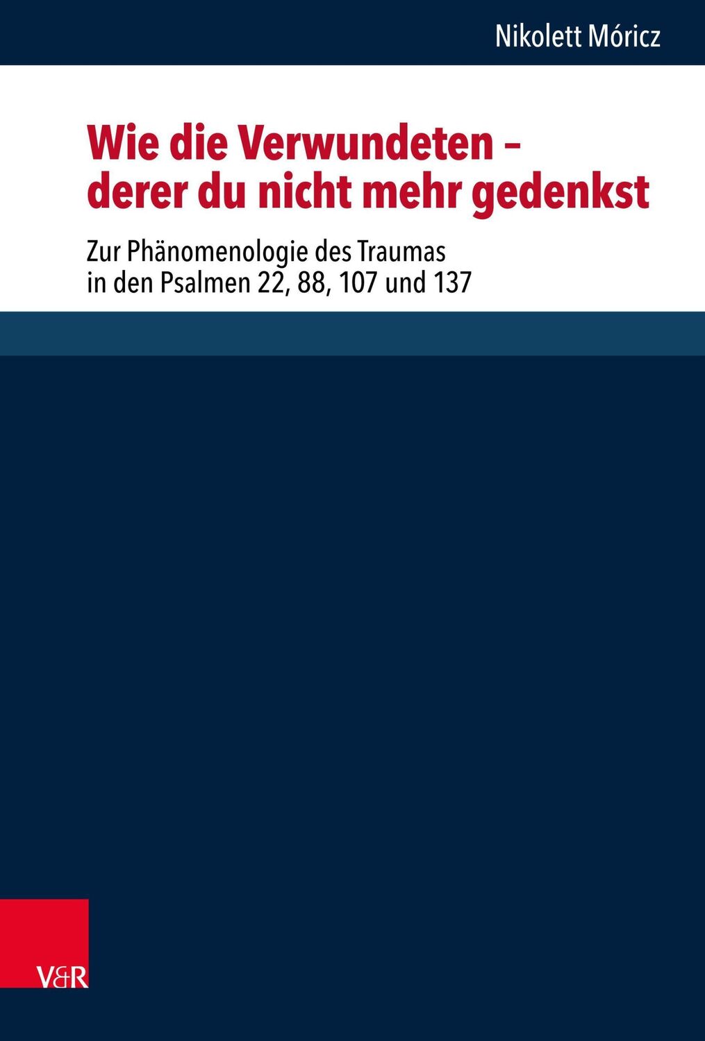 Cover: 9783525567302 | Wie die Verwundeten - derer du nicht mehr gedenkst | Nikolett Móricz