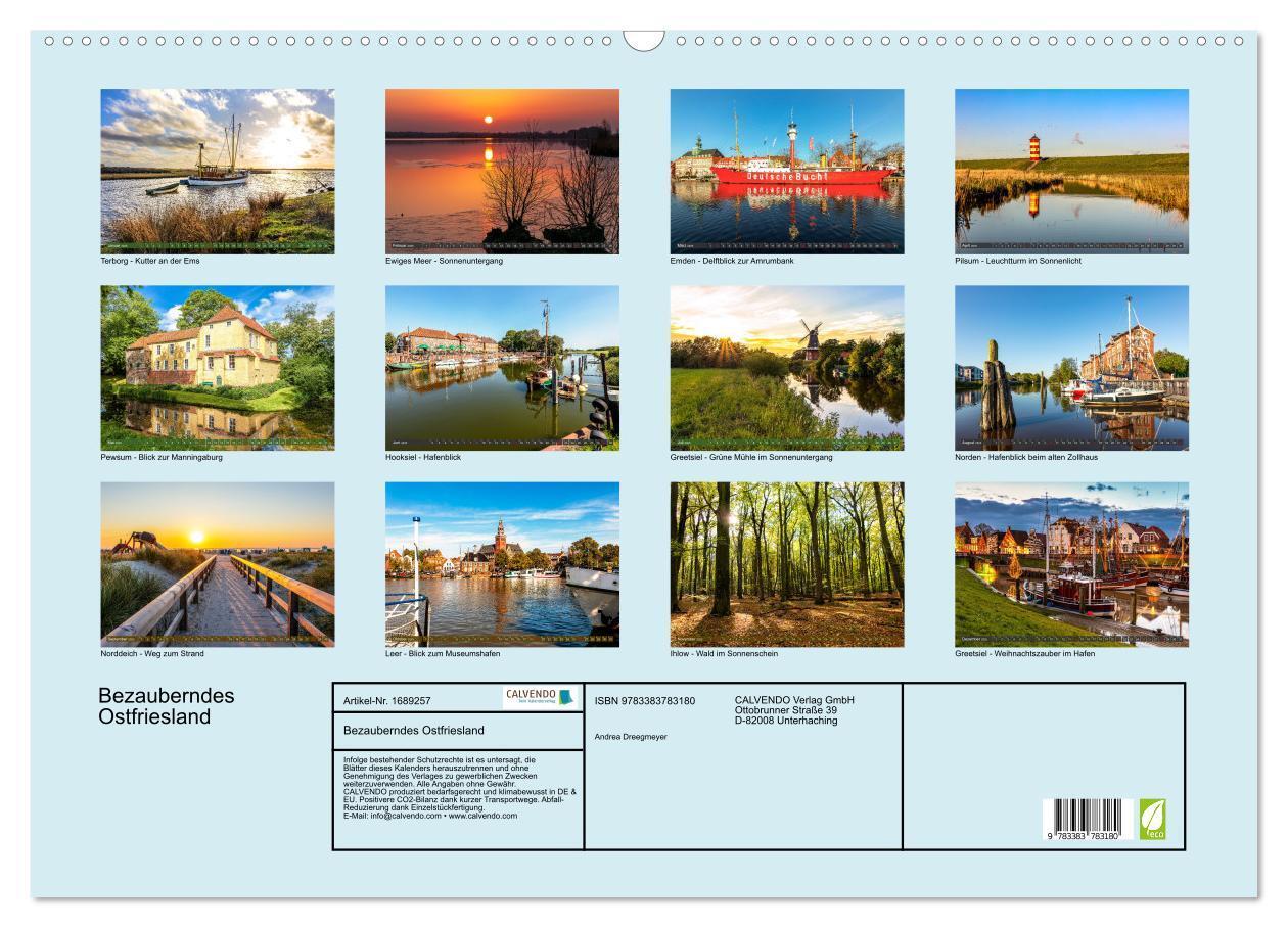 Bild: 9783383783180 | Bezauberndes Ostfriesland (Wandkalender 2025 DIN A2 quer), CALVENDO...