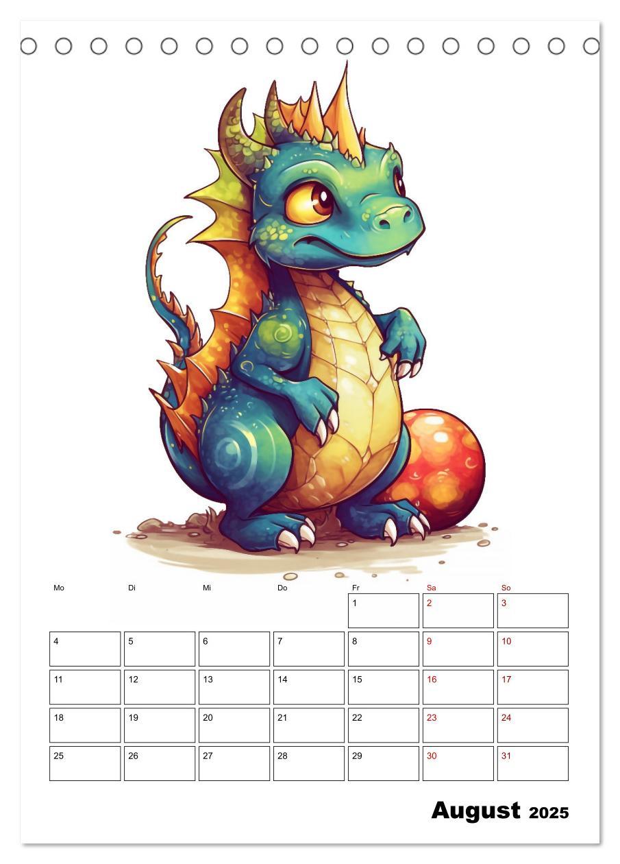 Bild: 9783435873708 | Niedliche Drachen (Tischkalender 2025 DIN A5 hoch), CALVENDO...