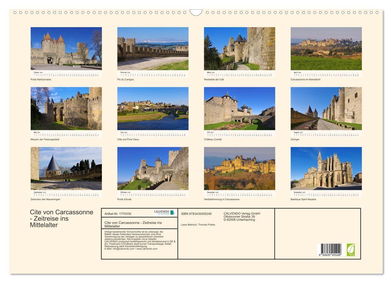 Bild: 9783435455249 | Cite von Carcassonne - Zeitreise ins Mittelalter (Wandkalender 2025...