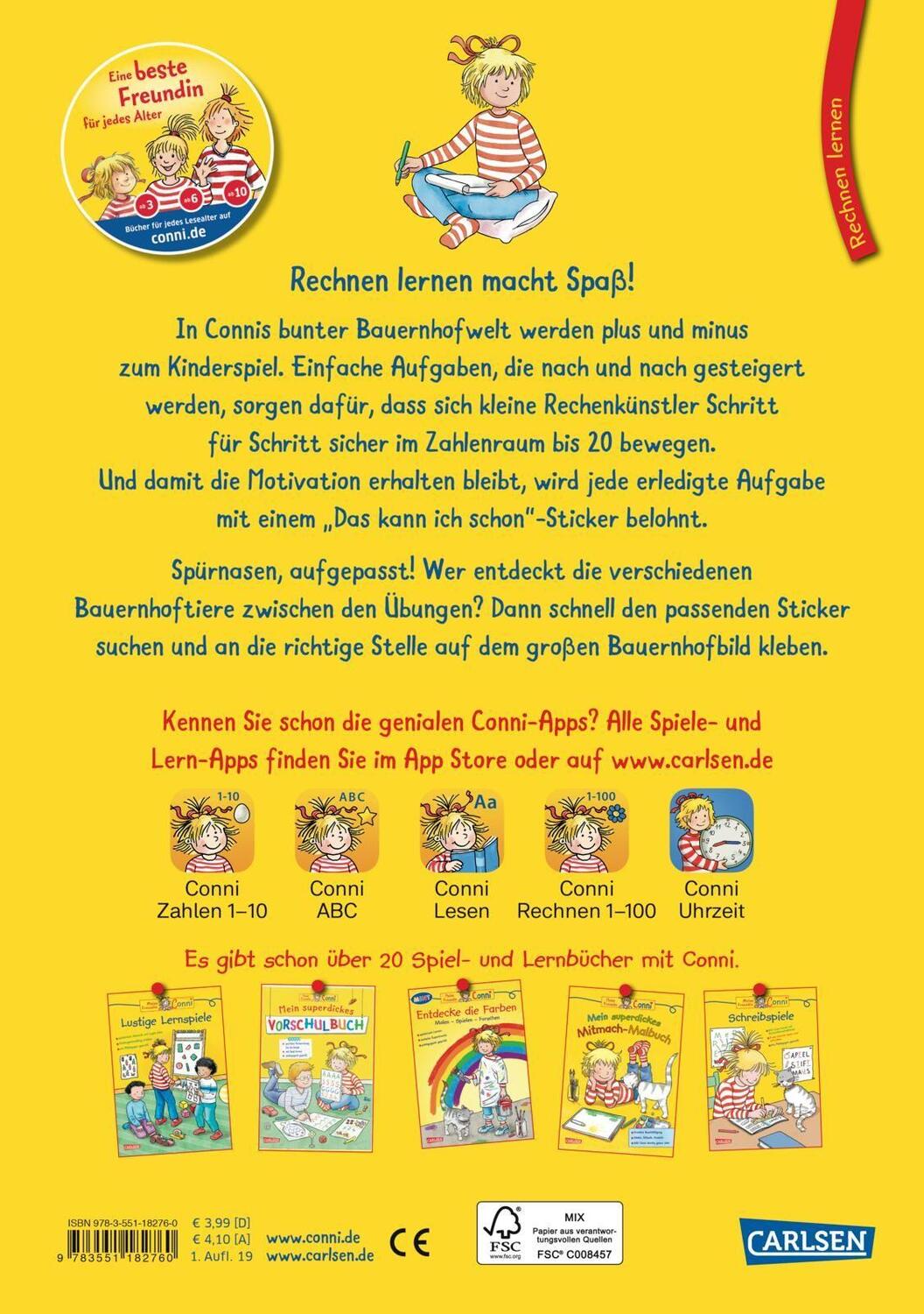 Rückseite: 9783551182760 | Conni Gelbe Reihe (Beschäftigungsbuch): Rechnen lernen mit...