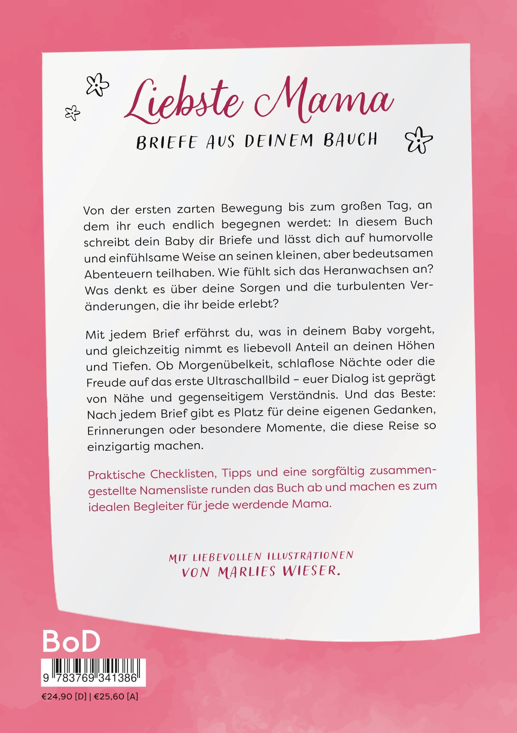 Rückseite: 9783769341386 | Babybriefe | Mamas Buch zur Schwangerschaft | Valentin-Saffran | Buch