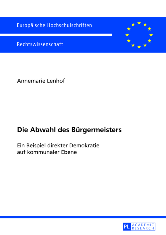 Cover: 9783631628058 | Die Abwahl des Bürgermeisters | Annemarie Lenhof | Taschenbuch