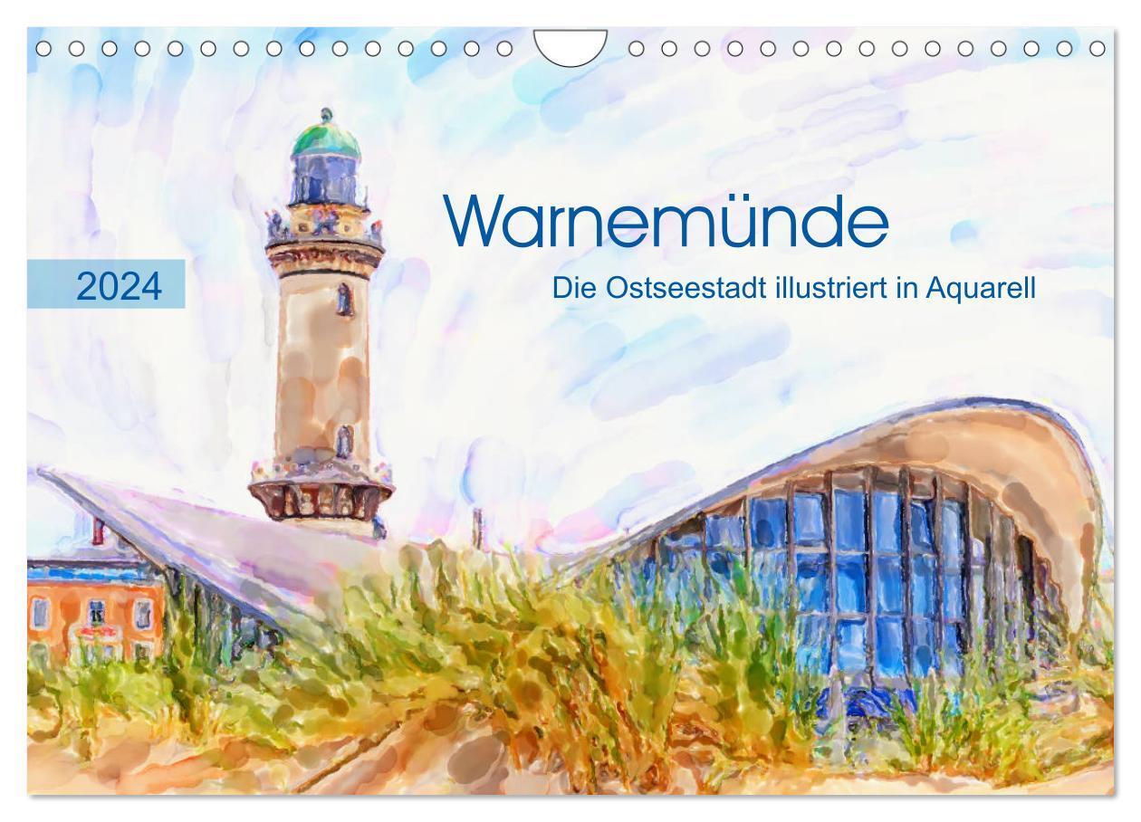 Cover: 9783675814387 | Warnemünde - Die Ostseestadt illustriert in Aquarell (Wandkalender...