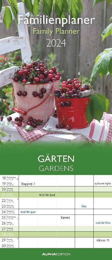 Cover: 4251732336110 | Gärten 2024 Familienplaner - Wandkalender - Familienkalender - 19,5x45