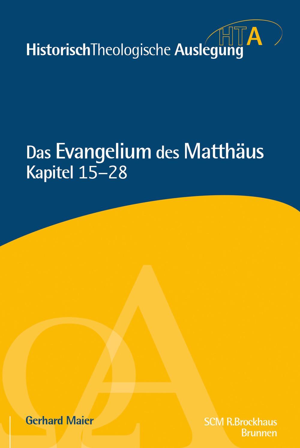 Cover: 9783765597336 | Matthäus Kapitel 15-28 | Historisch-Theologische Auslegung, HTA | Buch