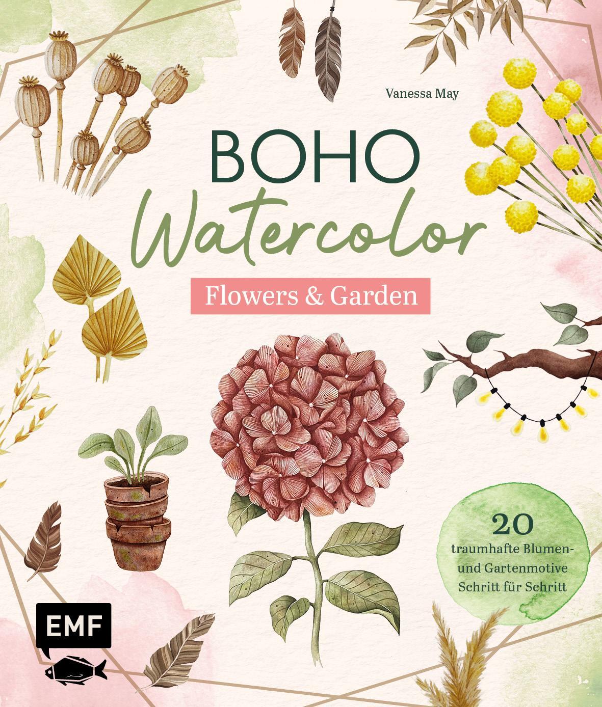 Cover: 9783745922035 | Boho Watercolor - Flowers &amp; Garden | Vanessa May | Buch | 128 S.