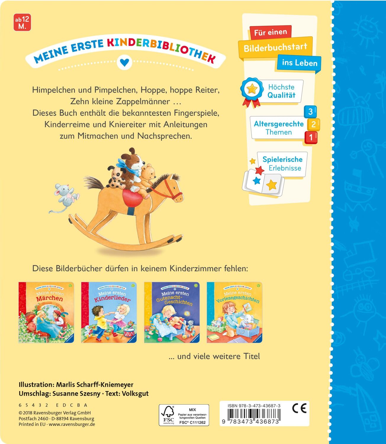 Rückseite: 9783473436873 | Meine ersten Fingerspiele und Kinderreime | Volksgut | Buch | 30 S.