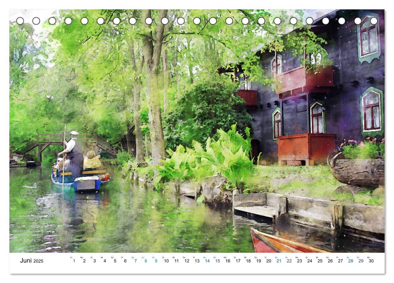 Bild: 9783435110599 | Spreewald Aquarell Impressionen (Tischkalender 2025 DIN A5 quer),...