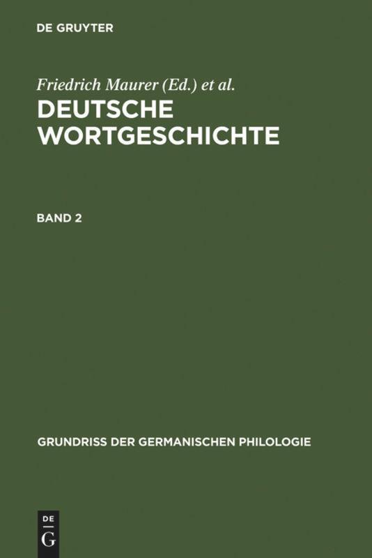 Cover: 9783110036190 | Deutsche Wortgeschichte. Band 2 | Friedrich Maurer (u. a.) | Buch