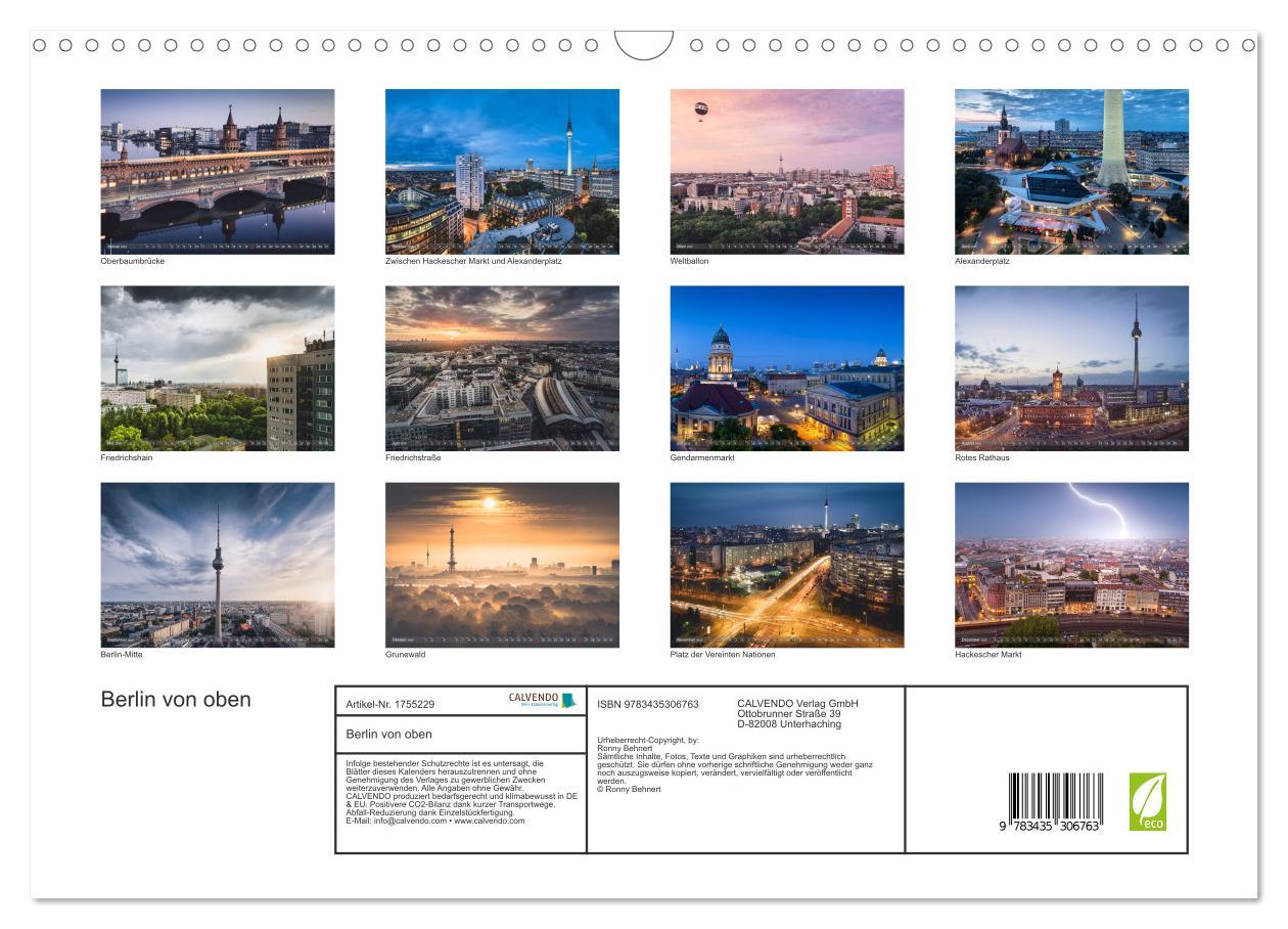 Bild: 9783435306763 | Berlin von oben (Wandkalender 2025 DIN A3 quer), CALVENDO...