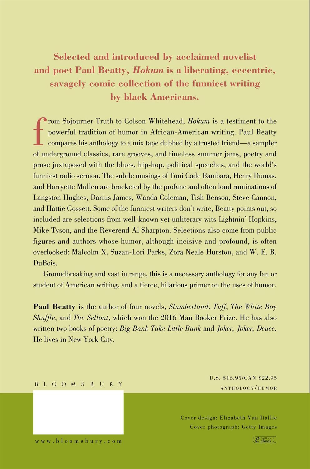 Rückseite: 9781596911482 | Hokum: An Anthology of African-American Humor | Paul Beatty | Buch