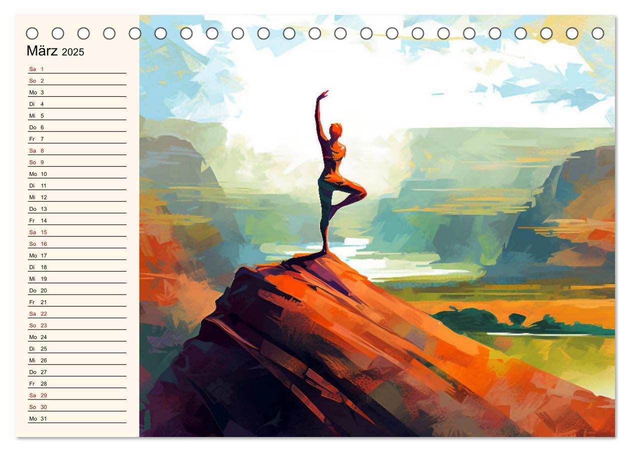 Bild: 9783383905070 | Stille, Stärke und Yoga (Tischkalender 2025 DIN A5 quer), CALVENDO...