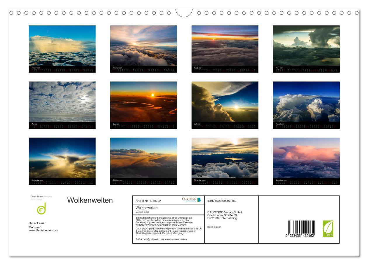 Bild: 9783435459162 | Wolkenwelten (Wandkalender 2025 DIN A3 quer), CALVENDO Monatskalender