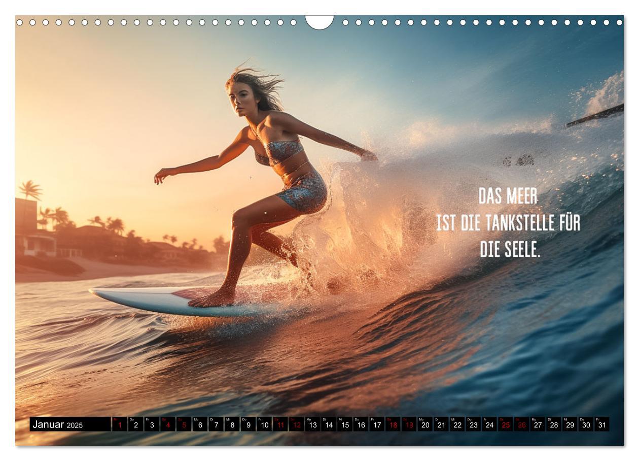 Bild: 9783383903311 | Motivation und Surfen (Wandkalender 2025 DIN A3 quer), CALVENDO...