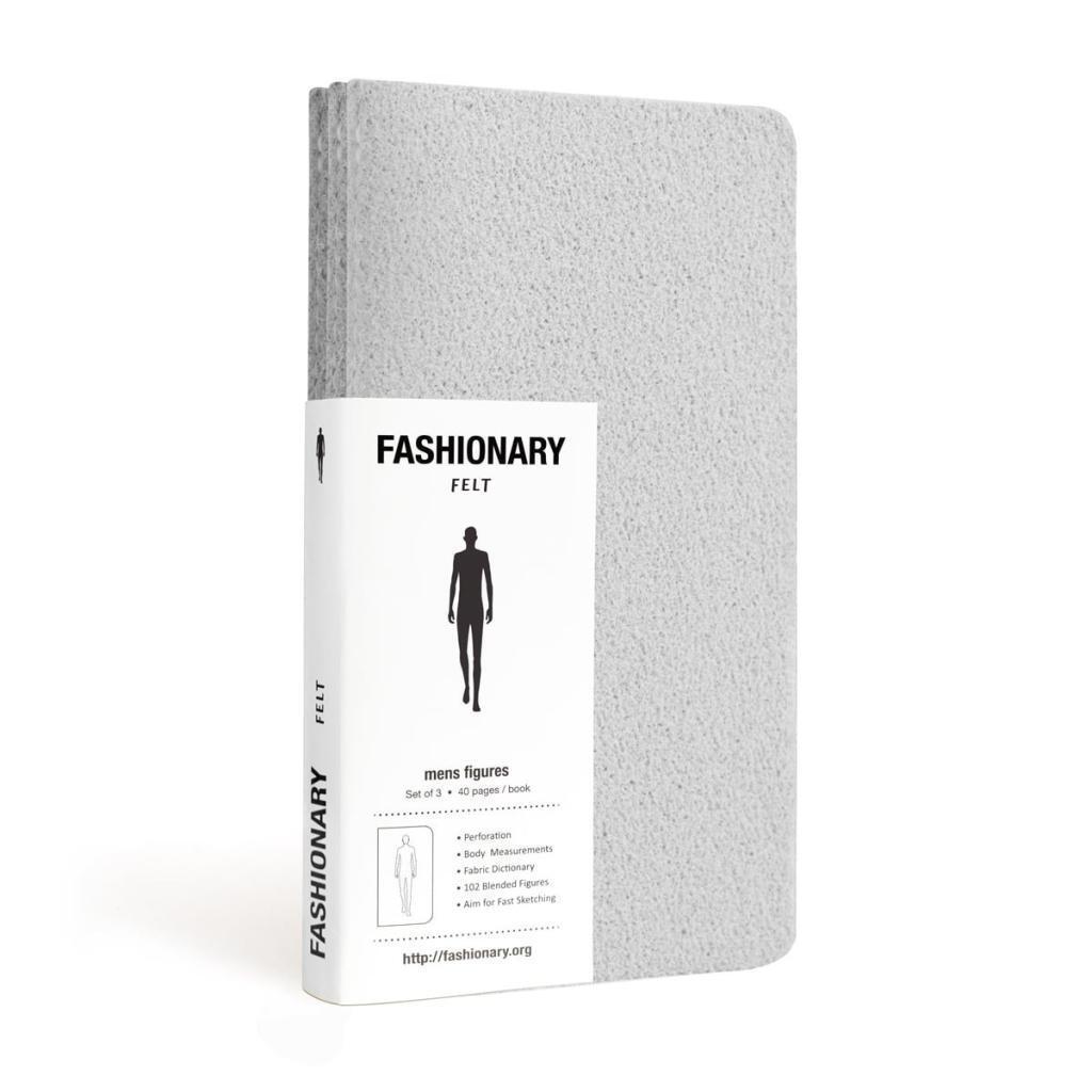 Cover: 9789887710851 | Fashionary Mini Felt Grey Mens Sketchbook A6 (Set of 3) | Fashionary