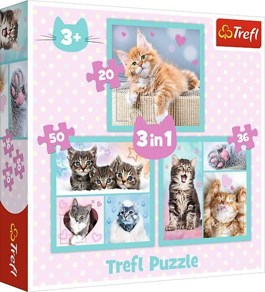 Cover: 5900511348620 | 3 in 1 Puzzle - Katzen | Spiel | In Kartonage | 34862 | 2024 | Trefl