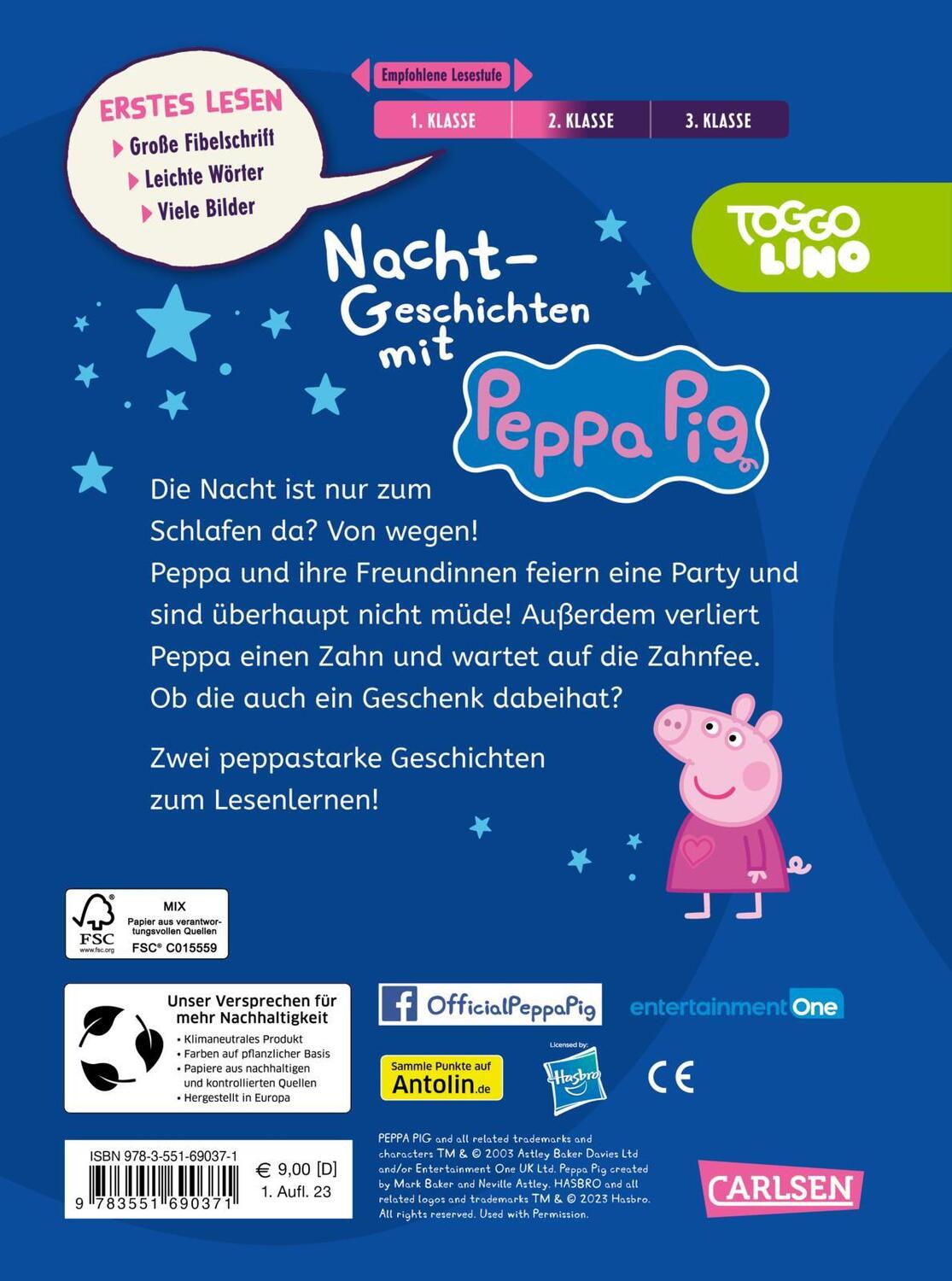 Rückseite: 9783551690388 | Peppa Wutz: Nacht-Geschichten mit Peppa Pig | Steffi Korda | Buch