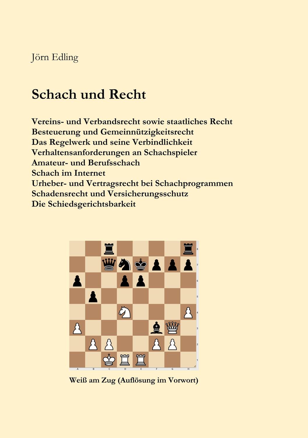 Cover: 9783749464777 | Schach und Recht | Jörn Edling | Taschenbuch | Books on Demand
