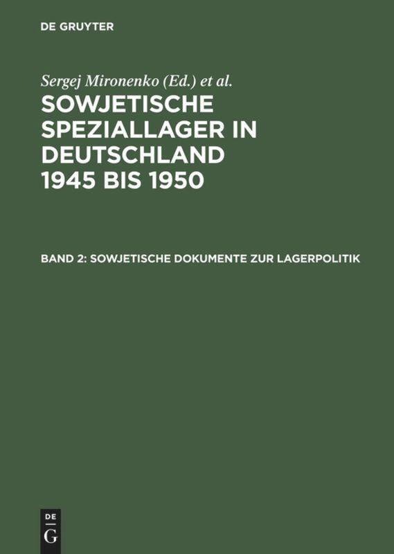 Cover: 9783050032443 | Sowjetische Dokumente zur Lagerpolitik | Ralf Possekel | Buch | 424 S.