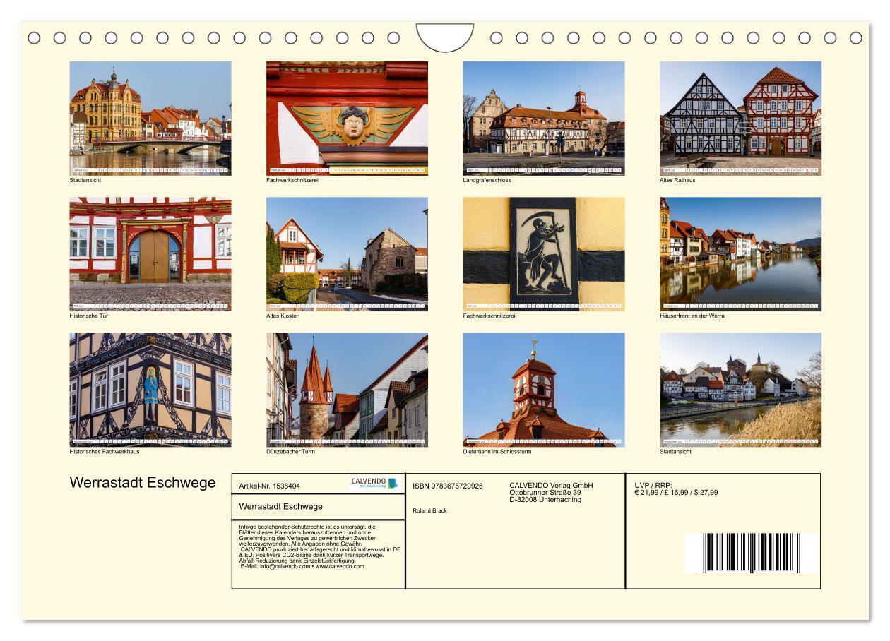 Bild: 9783675729926 | Werrastadt Eschwege (Wandkalender 2024 DIN A4 quer), CALVENDO...
