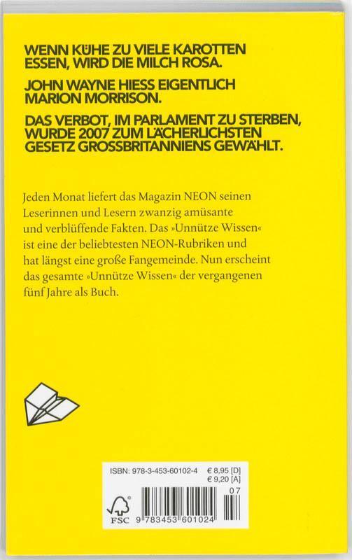 Rückseite: 9783453601024 | NEON: Unnützes Wissen | Michael Ebert (u. a.) | Taschenbuch | Deutsch