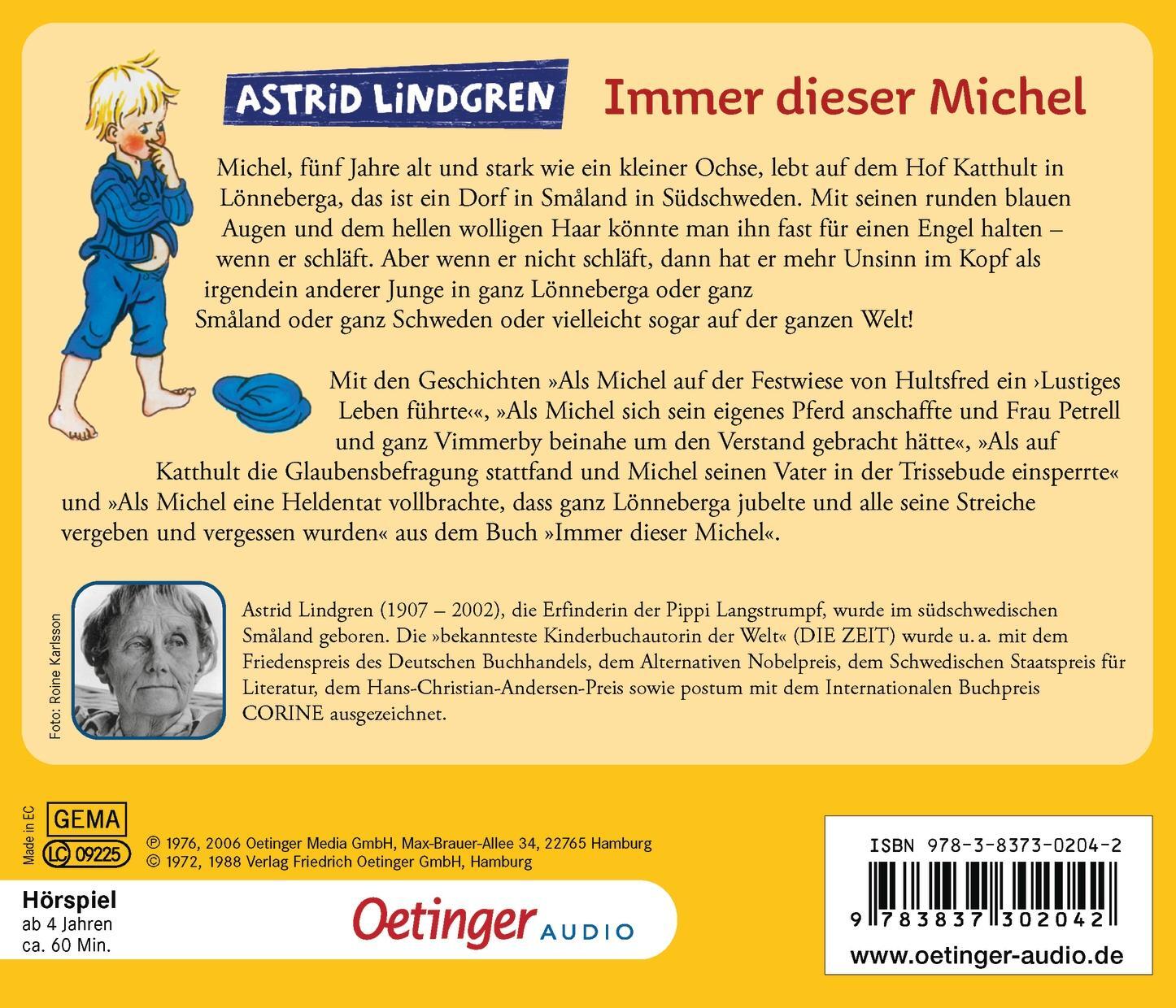 Rückseite: 9783837302042 | Immer dieser Michel (CD) | Astrid Lindgren | Audio-CD | 60 Min. | 2006