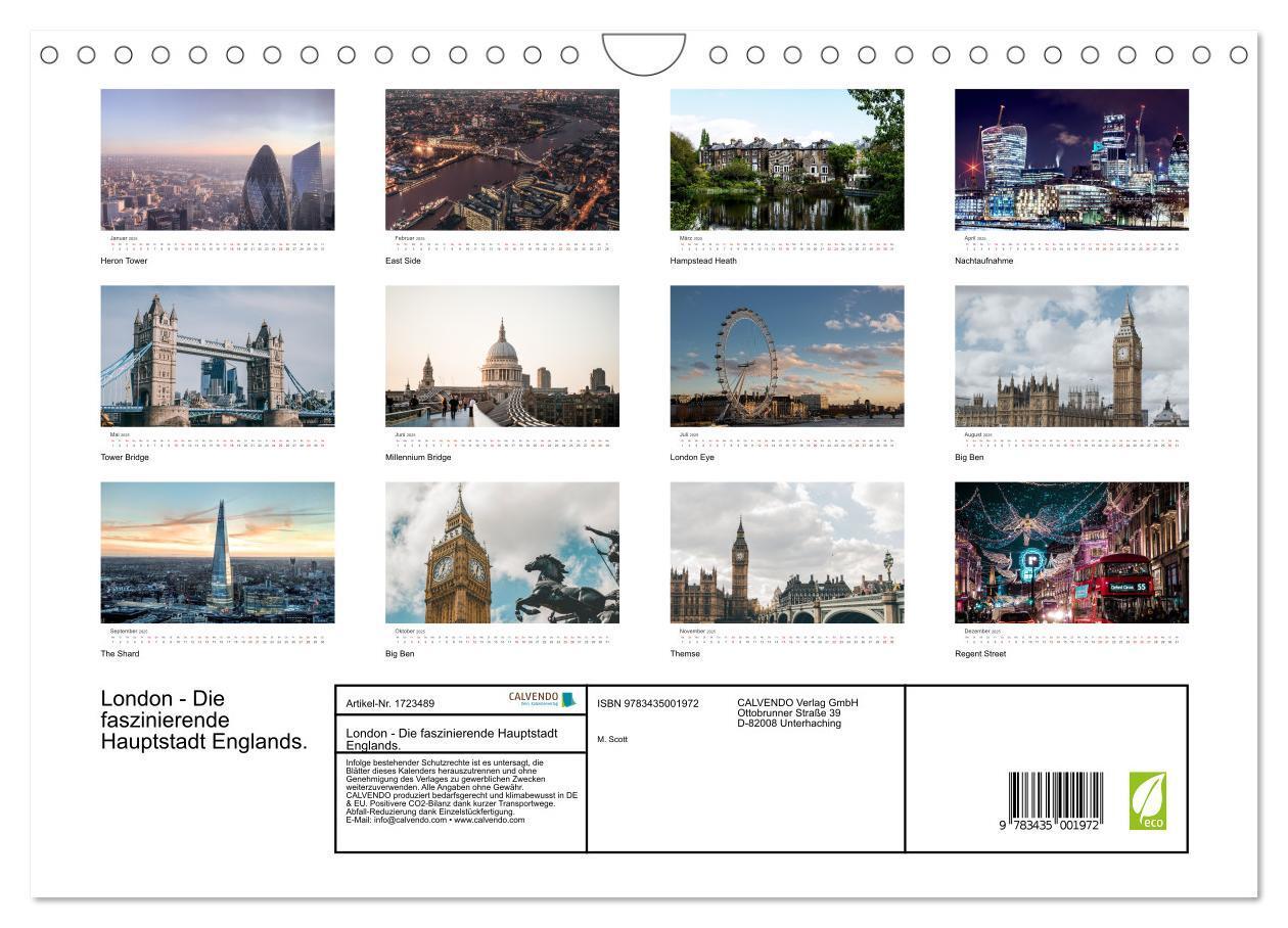 Bild: 9783435001972 | London - Die faszinierende Hauptstadt Englands. (Wandkalender 2025...