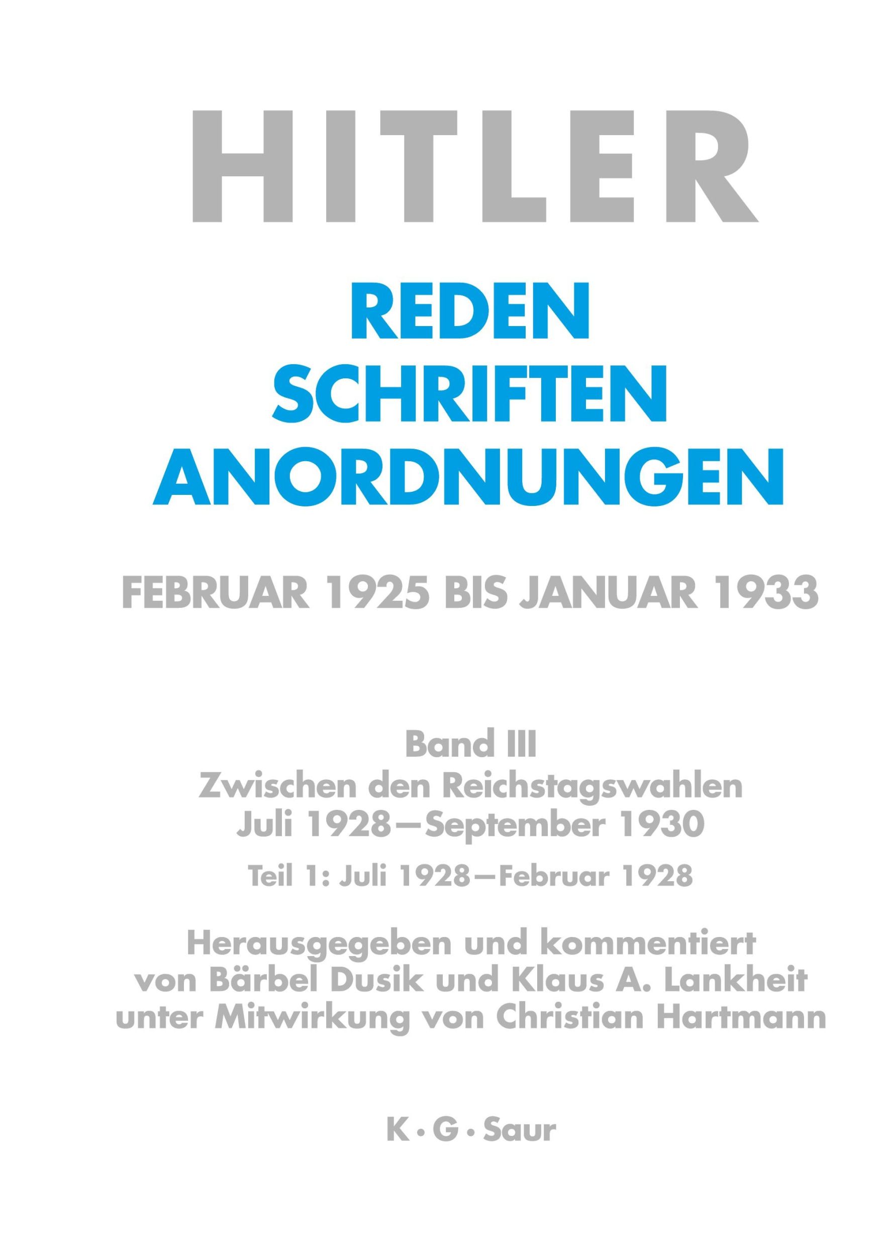 Cover: 9783598219344 | Juli 1928 - Februar 1929 | Bärbel Dusik (u. a.) | Buch | XV | Deutsch