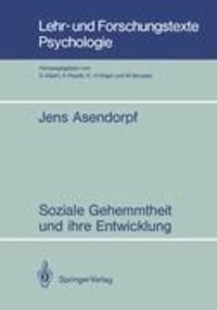 Cover: 9783540513858 | Soziale Gehemmtheit und ihre Entwicklung | Jens Asendorpf | Buch | VI