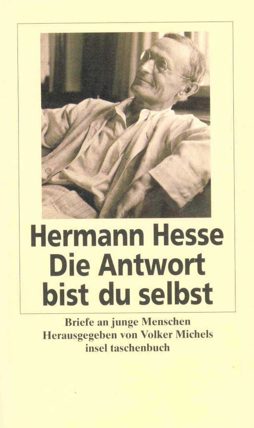 Cover: 9783458342830 | Die Antwort bist du selbst | Briefe an junge Menschen | Hermann Hesse