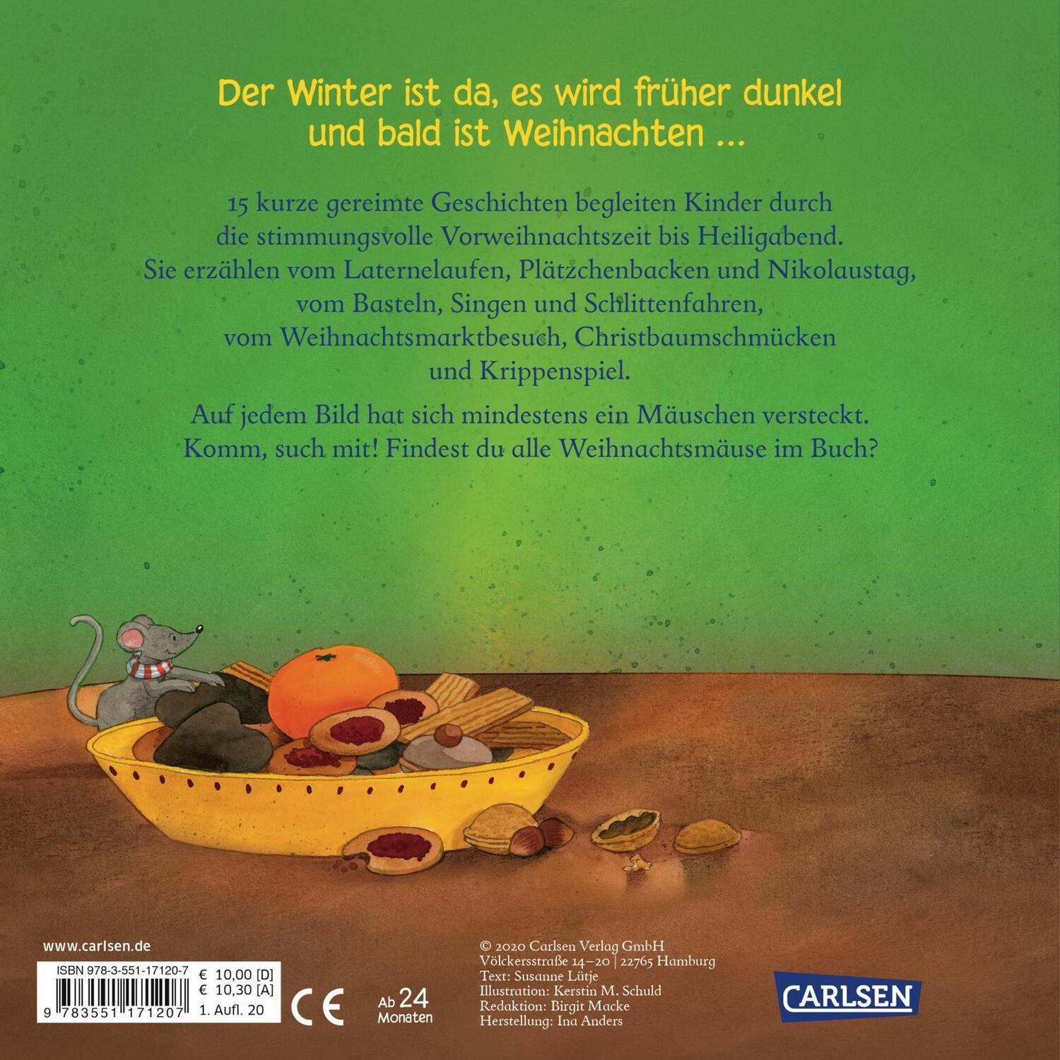 Rückseite: 9783551171207 | Meine erste Weihnachtszeit | Susanne Lütje | Buch | Deutsch | 2020