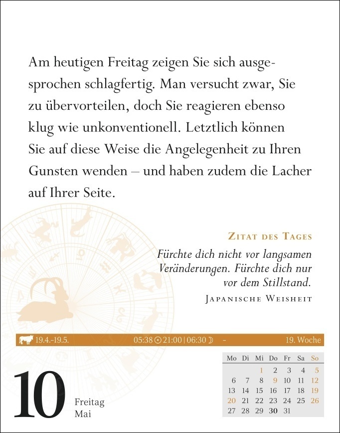 Bild: 9783840031304 | Steinbock Sternzeichenkalender 2024: Tagesabreißkalender....